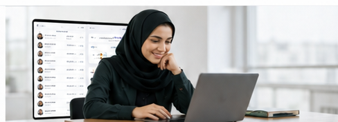 کارشناس آموزشی در حال استفاده از سامانه پندار